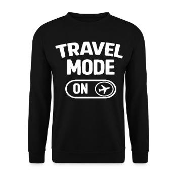 Travel Mode On Vacation Trip - Unisex Sweatshirt - black - Front - Alina (178cm) & Michal (187cm)