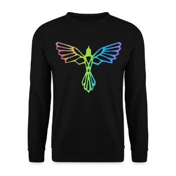 L'envol de l'oiseau multicolore - Sweat-shirt Unisexe - noir - Devant - Alina (178cm) & Michal (187cm)