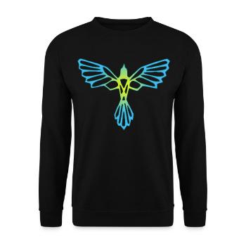 L'envol de l'oiseau bleu et jaune - Sweat-shirt Unisexe - noir - Devant - Alina (178cm) & Michal (187cm)