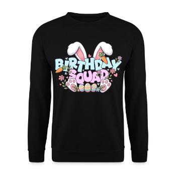 Birthday Squad Happy Easter Sunday Rabbit Bunny - Unisex Sweatshirt - black - Front - Alina (178cm) & Michal (187cm)