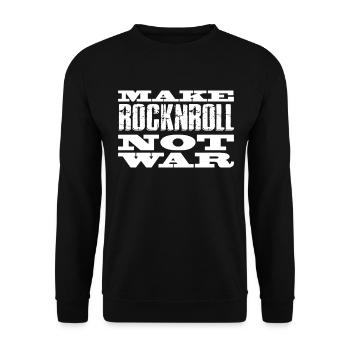 RocknRoll statt Krieg - Unisex Pullover - Schwarz - Vorne - Alina (178cm) & Michal (187cm)