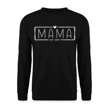 Mama Est 2027 - Unisex Pullover - Schwarz - Vorne - Alina (178cm) & Michal (187cm)