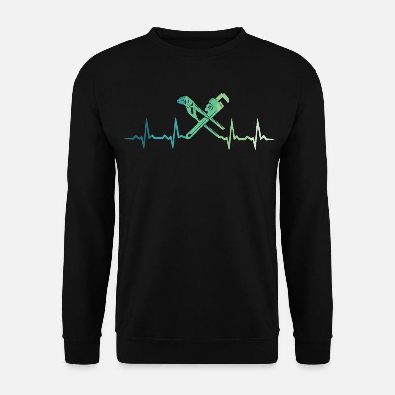 Heating engineer, plumber's heartbeat - Unisex Sweatshirt - black