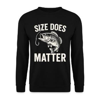 Size Does Matter - Funny Angler T-Shirt - Unisex Sweatshirt - black - Front - Alina (178cm) & Michal (187cm)