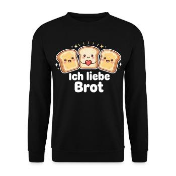 Lustiges Brot Geschenk - Unisex Pullover - Schwarz - Vorne - Alina (178cm) & Michal (187cm)