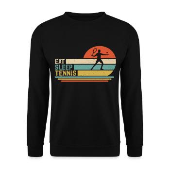 Eat Sleep Tennis - Unisex Sweatshirt - black - Front - Alina (178cm) & Michal (187cm)