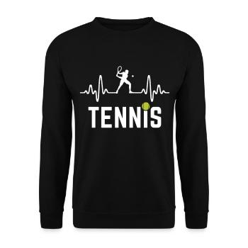 Tennis Heartbeat Tennis Player - Unisex Sweatshirt - black - Front - Alina (178cm) & Michal (187cm)