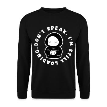 Cafe I'm Still Loading Manga - Sweat-shirt Unisexe - noir - Devant - Alina (178cm) & Michal (187cm)