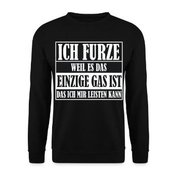 Ich Furze Gas Leisten - Unisex Pullover - Schwarz - Vorne - Alina (178cm) & Michal (187cm)
