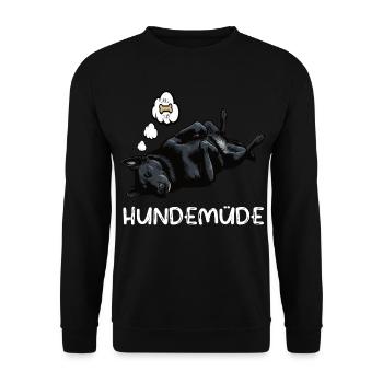 Hundemüde Schwarzer Schäferhund Schäferhundhalter - Unisex Pullover - Schwarz - Vorne - Alina (178cm) & Michal (187cm)