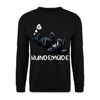 Hundemüde Schwarzer Schäferhund Schäferhundhalter - Unisex Pullover - Schwarz - Vorne - Alina (178cm) & Michal (187cm)