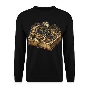 Model Railway Railway - Unisex Sweatshirt - black - Front - Alina (178cm) & Michal (187cm)