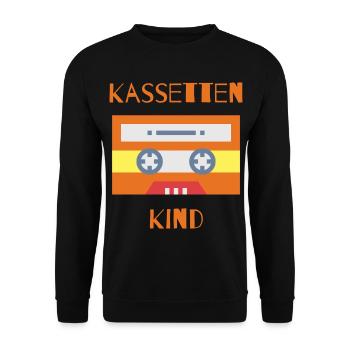 Cassettes Child - Childhood - Youth - Nostalgia - Unisex Sweatshirt - black - Front - Alina (178cm) & Michal (187cm)