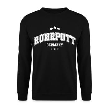 Ruhrpott Shirt für Deutschland Fans - Unisex Pullover - Schwarz - Vorne - Alina (178cm) & Michal (187cm)