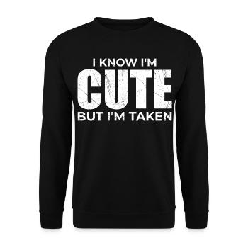 Mignon mais déjà pris - Humour Couple Engagé - Sweat-shirt Unisexe - noir - Devant - Alina (178cm) & Michal (187cm)