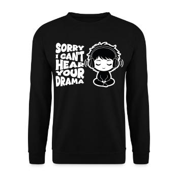 No Drama Relaterable Manga-Kopfhörer - Unisex Pullover - Schwarz - Vorne - Alina (178cm) & Michal (187cm)
