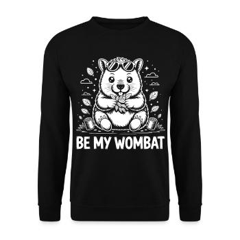Sois mon Wombat – Mignonne Wombat à lunettes de soleil - Sweat-shirt Unisexe - noir - Devant - Alina (178cm) & Michal (187cm)