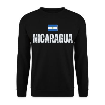 Nicaraguan flag, Nicaraguan patriot - Unisex Sweatshirt - black - Front - Alina (178cm) & Michal (187cm)