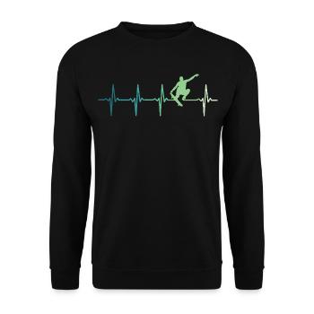 Skater Skater Heartbeat skateboard - Unisex Sweatshirt - black - Front - Alina (178cm) & Michal (187cm)