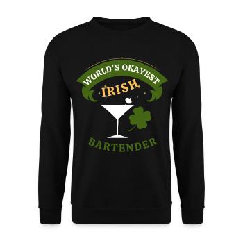 Irish Bartender - the okayest Irish Bartender - Unisex Sweatshirt - black - Front - Alina (178cm) & Michal (187cm)