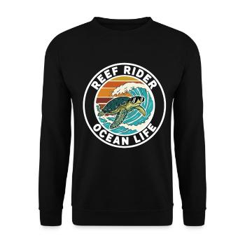 Tortue Surf Reef Rider Ocean Life - Sweat-shirt Unisexe - noir - Devant - Alina (178cm) & Michal (187cm)