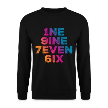 Vintage 1976 - Unisex Pullover - Schwarz - Vorne - Alina (178cm) & Michal (187cm)