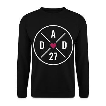 Dad 27 Herz - Unisex Pullover - Schwarz - Vorne - Alina (178cm) & Michal (187cm)
