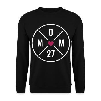 Mama 2027 Herz - Unisex Pullover - Schwarz - Vorne - Alina (178cm) & Michal (187cm)
