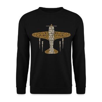 Phonetic Alphabet Pilot Aviation Shirt - Unisex Pullover - Schwarz - Vorne - Alina (178cm) & Michal (187cm)