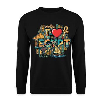 J’adore les vacances en Égypte - Sweat-shirt Unisexe - noir - Devant - Alina (178cm) & Michal (187cm)