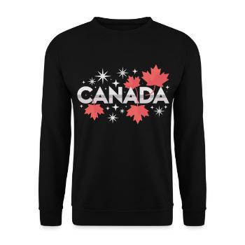 Kanada Ahornblatt Geschenkidee - Unisex Pullover - Schwarz - Vorne - Alina (178cm) & Michal (187cm)