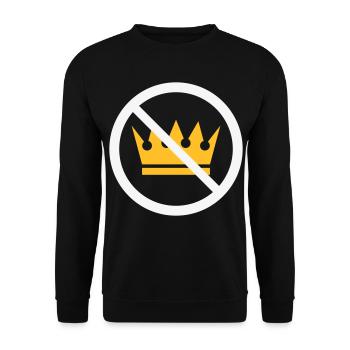 Keine Könige! (Protestschild / NEG 2C) - Unisex Pullover - Schwarz - Vorne - Alina (178cm) & Michal (187cm)
