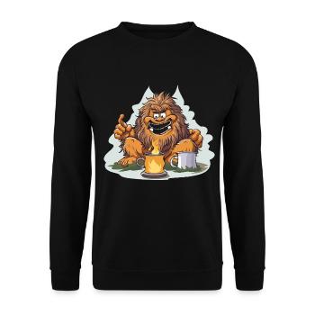Coffee Yeti with Feuerlust - Unisex Sweatshirt - black - Front - Alina (178cm) & Michal (187cm)