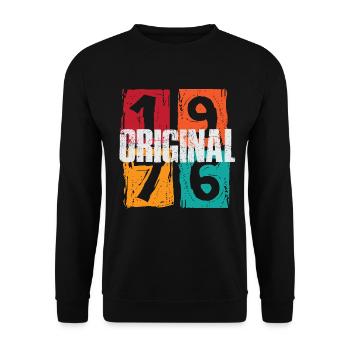 Vintage 1976 - Unisex Pullover - Schwarz - Vorne - Alina (178cm) & Michal (187cm)