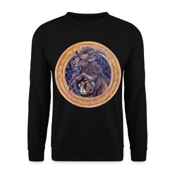 Zodiac Sign Sternzeichen Steinbock Capricorn - Unisex Sweatshirt - black - Front - Alina (178cm) & Michal (187cm)