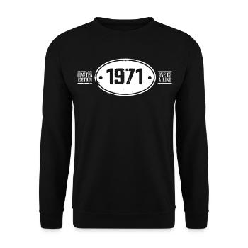 1971 Birthday 1971 - Unisex Sweatshirt - black - Front - Alina (178cm) & Michal (187cm)