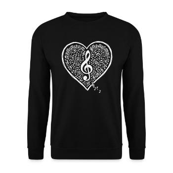 Musique Clé de cœur son d’amour - Sweat-shirt Unisexe - noir - Devant - Alina (178cm) & Michal (187cm)