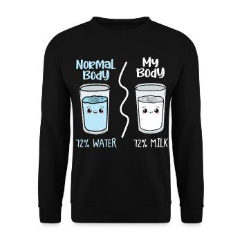 No Normal Body: Water vs Milk - Unisex Sweatshirt - black - Front - Alina (178cm) & Michal (187cm)