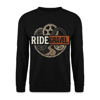 Ride Gravel Bike Offroad Bikepacking - Unisex Sweatshirt - black - Front - Alina (178cm) & Michal (187cm)