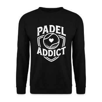 Padel Addict Sport Passion Lifestyle - Unisex Sweatshirt - black - Front - Alina (178cm) & Michal (187cm)