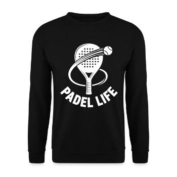 Padel Life Racket Tennis Sport - Unisex Sweatshirt - black - Front - Alina (178cm) & Michal (187cm)