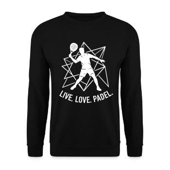 Vie Amour Padel Sport Mode de vie Mode de vie - Sweat-shirt Unisexe - noir - Devant - Alina (178cm) & Michal (187cm)