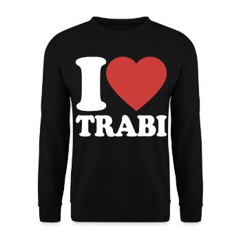 I Love Trabi Heart Retro Design - Unisex Sweatshirt - black - Front - Alina (178cm) & Michal (187cm)