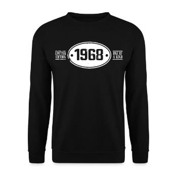 1968 Geburtstag 1968 - Unisex Pullover - Schwarz - Vorne - Alina (178cm) & Michal (187cm)