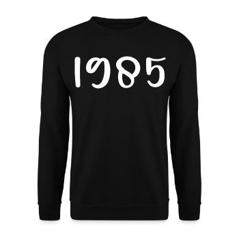 1985 Geburtstag 1985 - Unisex Pullover - Schwarz - Vorne - Alina (178cm) & Michal (187cm)