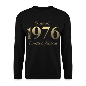 50th Birthday Gift Husband Original April 1976 - Unisex Sweatshirt - black - Front - Alina (178cm) & Michal (187cm)