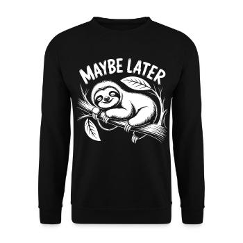 Paresseux de l’Humeur Paresseuse - Sweat-shirt Unisexe - noir - Devant - Alina (178cm) & Michal (187cm)
