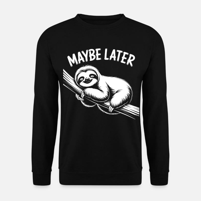 Faultier Chill - Unisex Pullover - Schwarz