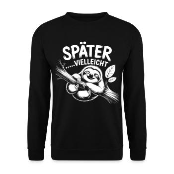 Faultier Chill - Unisex Pullover - Schwarz - Vorne - Alina (178cm) & Michal (187cm)