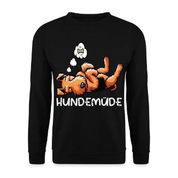 Hundemüde Airedale Terrier Airedales Airedale hund - Unisex Pullover - Schwarz - Vorne - Alina (178cm) & Michal (187cm)